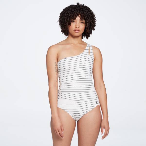 Athletic High Cut Mesh Panel Zip Front One Piece Swimsuit