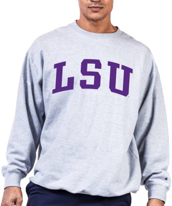 Champion Men's Big & Tall LSU Tigers Grey Reverse Weave Crew Sweatshirt product image