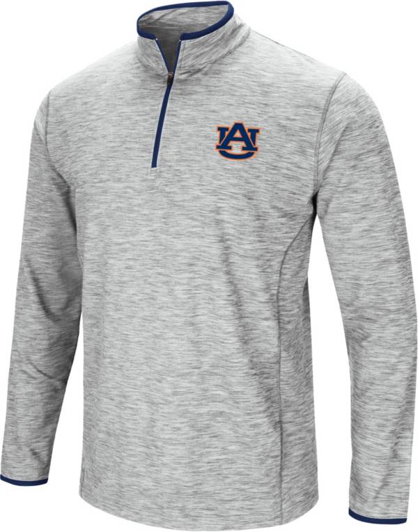 Colosseum Men's Auburn Tigers Gray Rival Poly 1/4 Zip Jacket