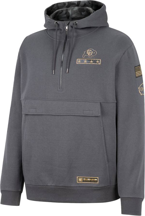Colosseum Men's Colorado Buffaloes Charcoal Ghost Rider 1/4  Zip Jacket product image