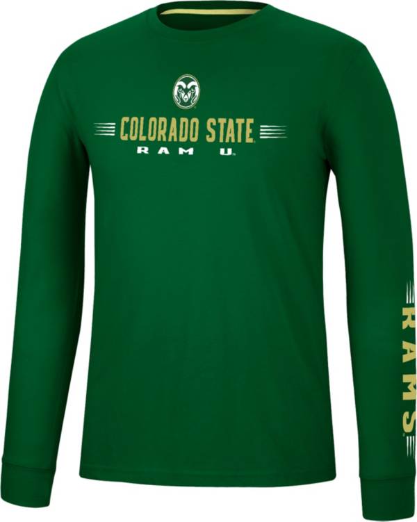 Colosseum Men's Colorado State Rams Green Spackler Longsleeve T-Shirt product image