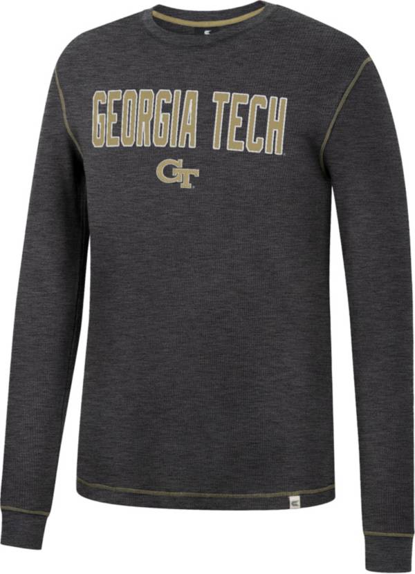 Colosseum Men's Georgia Tech Yellow Jackets Grey Therma Longsleeve T-Shirt product image