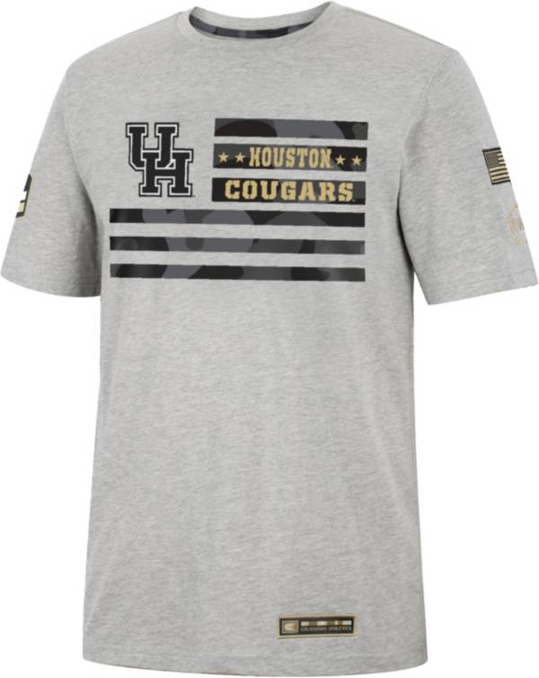 Colosseum Men's Houston Cougars Heather Grey Shockwave T-Shirt product image