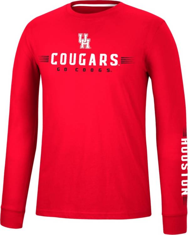 Colosseum Men's Houston Cougars Red Spackler Longsleeve T-Shirt product image