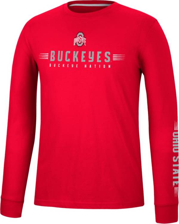 Colosseum Men's Ohio State Buckeyes Scarlet Spackler Longsleeve T-Shirt product image