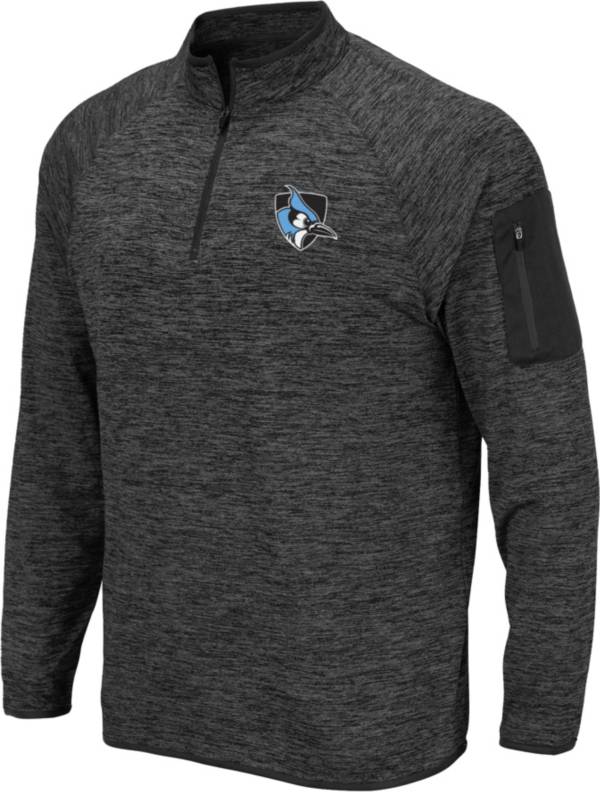Colosseum Men's Johns Hopkins Blue Jays Grey Stingray 1/4 Zip Jacket product image