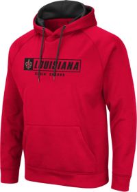 Men's Colosseum Black Louisiana Ragin' Cajuns Arch and Logo Pullover Hoodie