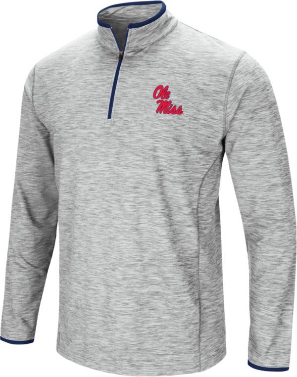 Men's Antigua Heathered Black/Red Ole Miss Rebels Esteem Polo