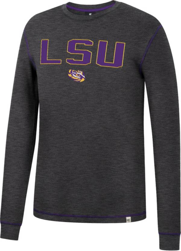 Colosseum Men's LSU Tigers Grey Therma Longsleeve T-Shirt product image