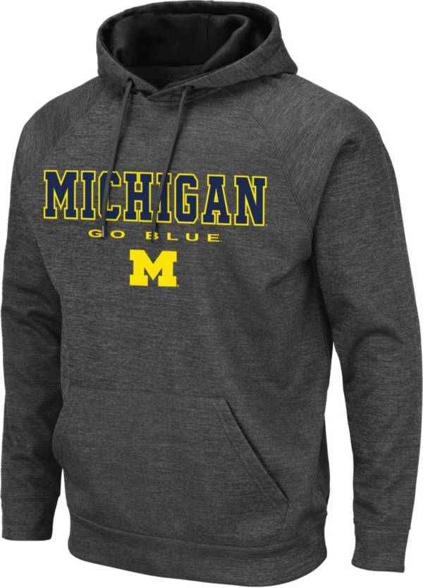 Colosseum Men's Michigan Wolverines Grey Poly Pullover Hoodie product image
