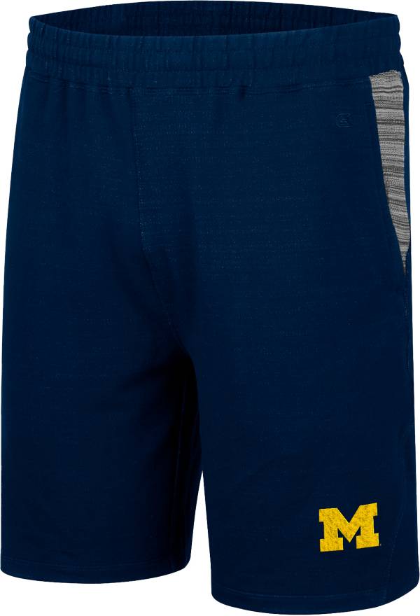Colosseum Men's Michigan Wolverines Navy  Thunder Fleece Shorts product image