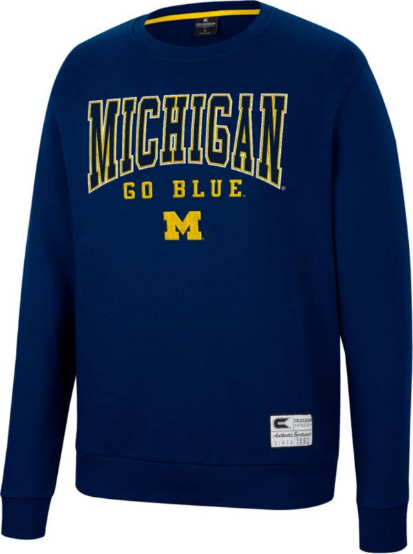 Colosseum Men's Michigan Wolverines Blue Scholarship Pullover Sweatshirt product image