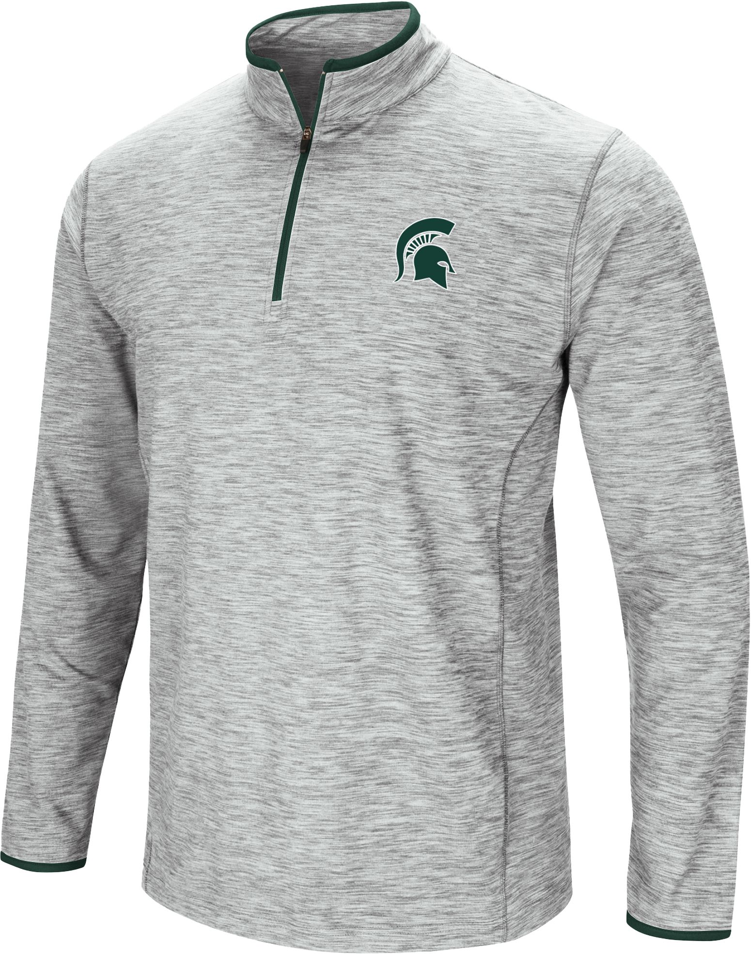 Colosseum Men's Michigan State Spartans Gray Rival Poly 1/4 Zip Jacket