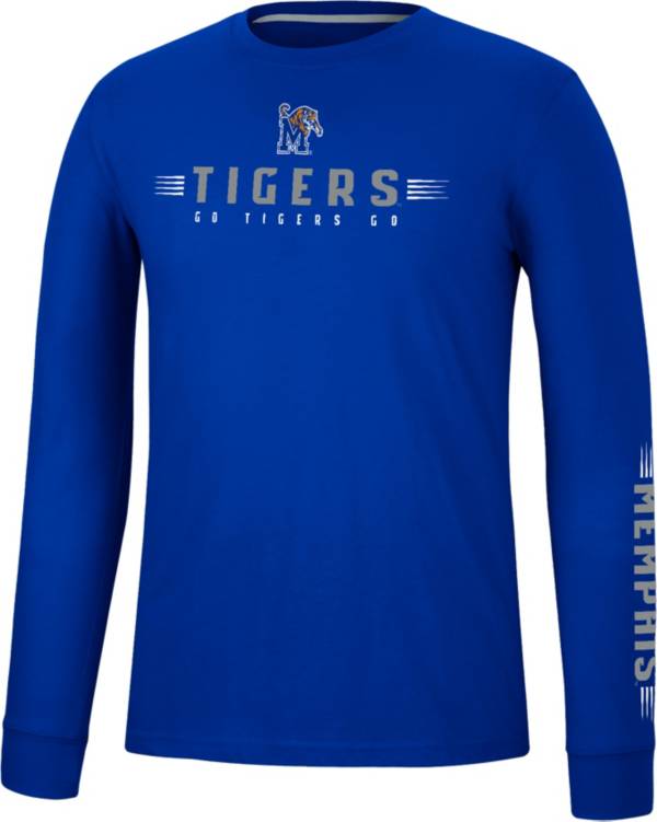 Colosseum Men's Memphis Tigers Blue Spackler Longsleeve T-Shirt product image