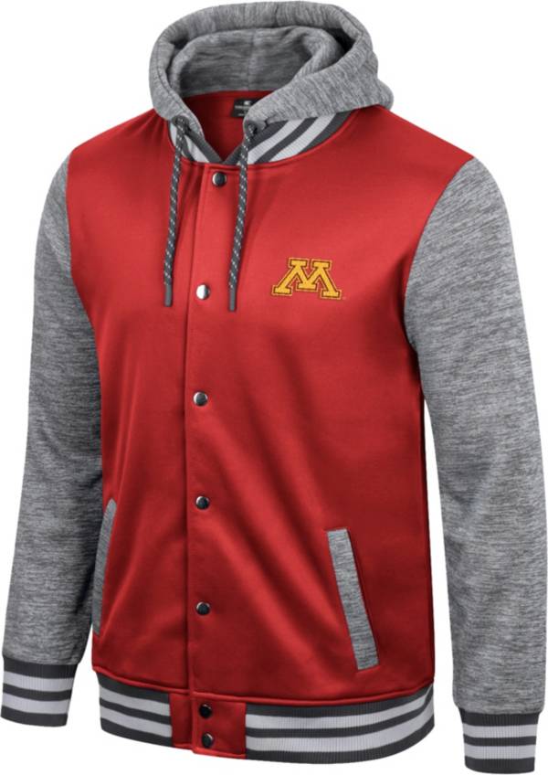 Colosseum Men's Minnesota Golden Gophers Maroon Snap Hooded Jacket product image