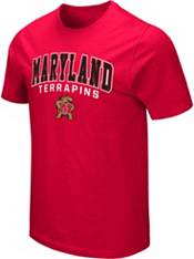 Colosseum Women's Maryland Terrapins Red Henley Long Sleeve T-Shirt, Small
