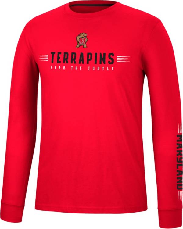 Colosseum Men's Maryland Terrapins Red Spackler Longsleeve T-Shirt product image