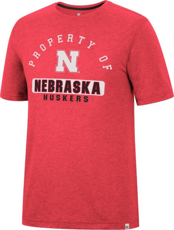 Men's adidas Gray Nebraska Huskers Basics Heritage Tri-Blend T-Shirt