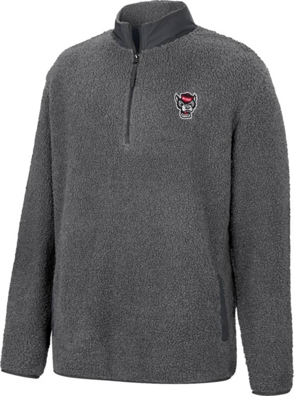 Colosseum Men's NC State Wolfpack Grey Keeping Score Sherpa 1/4 Zip Jacket product image