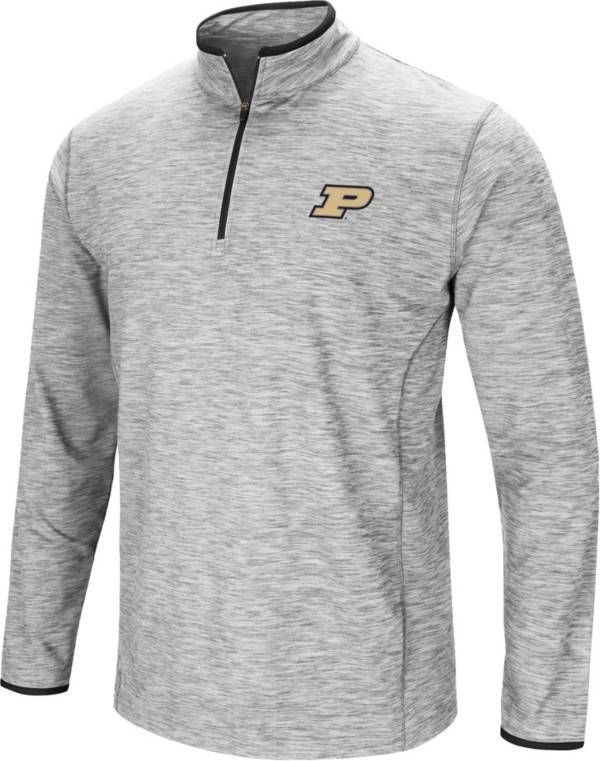 Colosseum Men's Purdue Boilermakers Gray Rival Poly 1/4 Zip Jacket product image