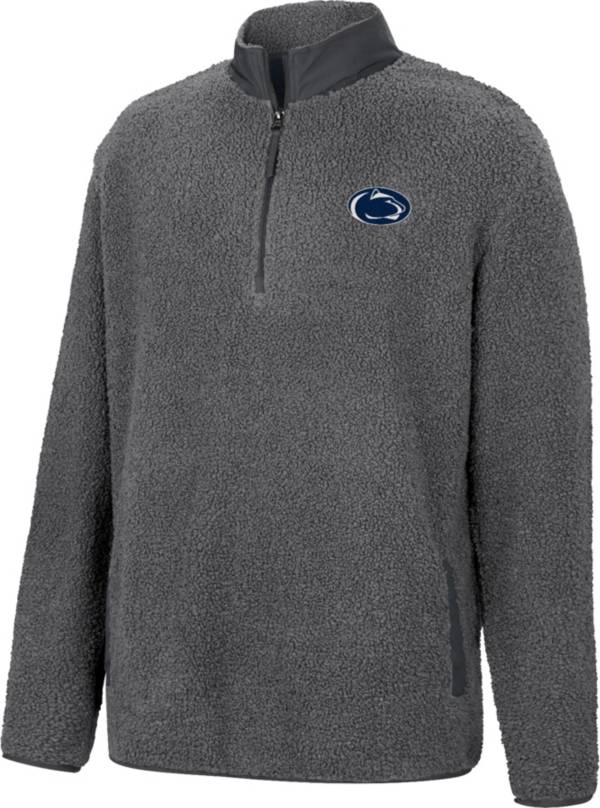 Colosseum Men's Penn State Nittany Lions Grey Keeping Score Sherpa 1/4 Zip Jacket product image