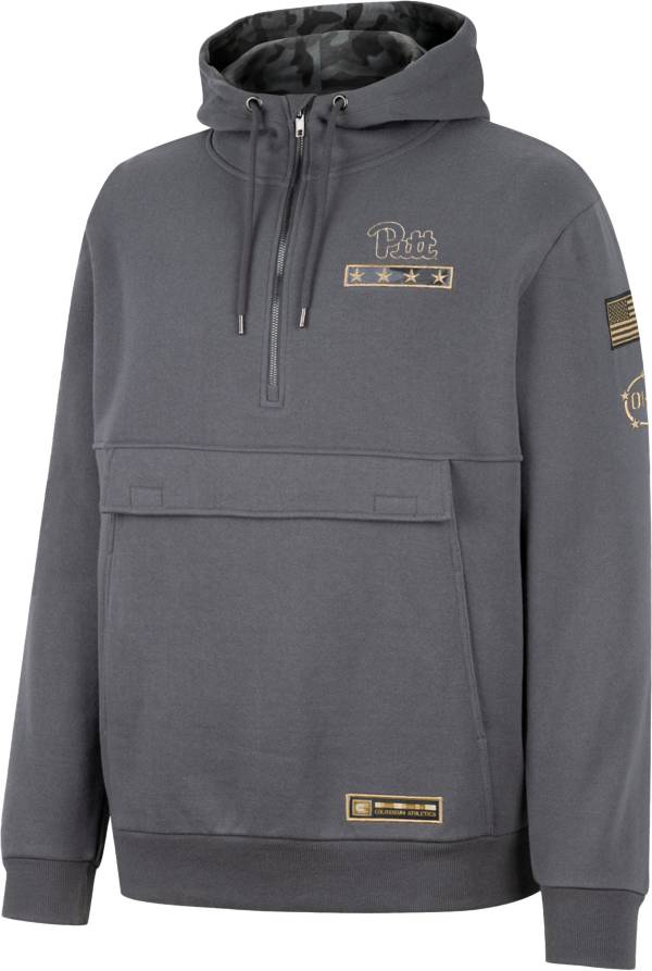 Colosseum Men's Pitt Panthers Charcoal Ghost Rider 1/4  Zip Jacket product image
