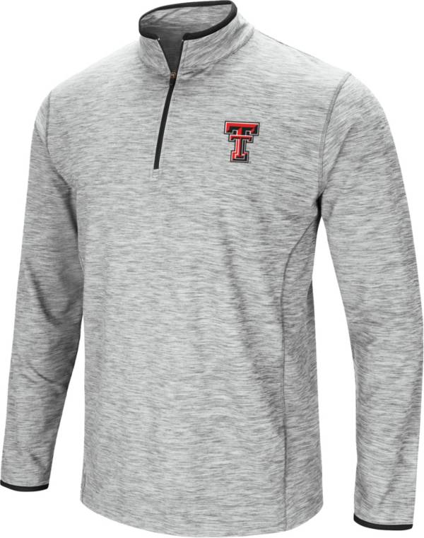 Colosseum Men's Texas Tech Red Raiders Gray Rival Poly 1/4 Zip Jacket product image