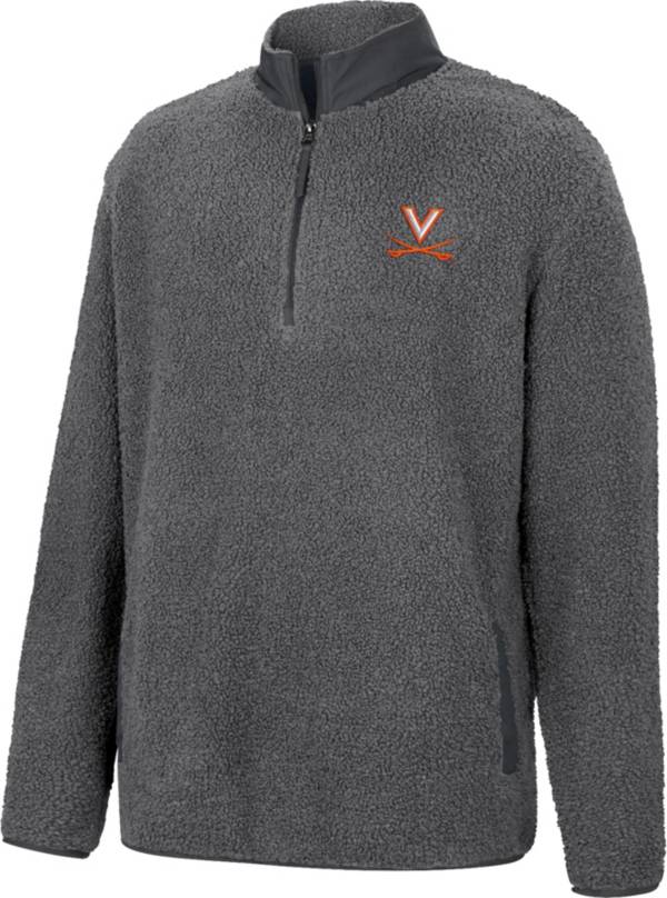 Colosseum Men's Virginia Cavaliers Grey Keeping Score Sherpa 1/4 Zip Jacket product image