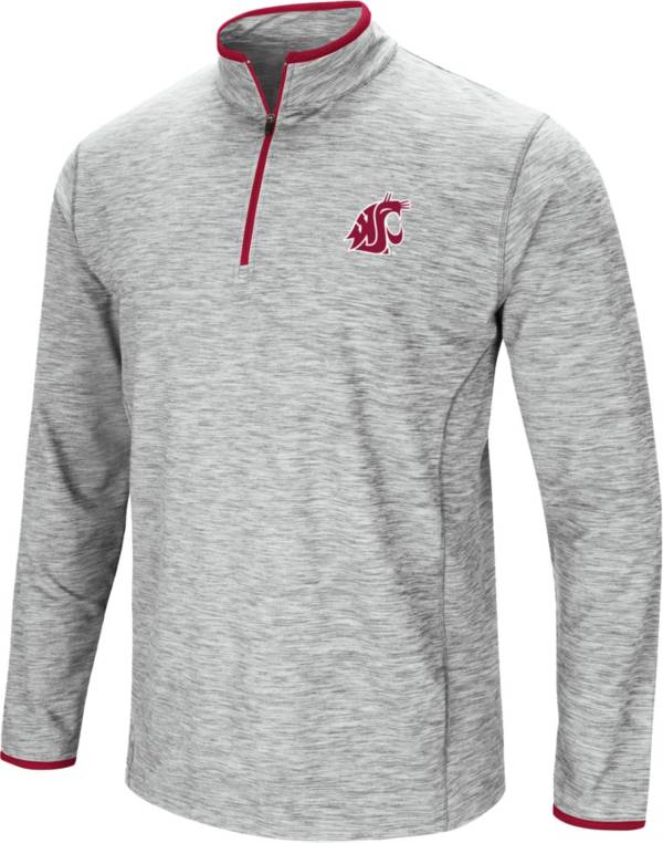 Colosseum Men's Washington State Cougars Gray Rival Poly 1/4 Zip Jacket