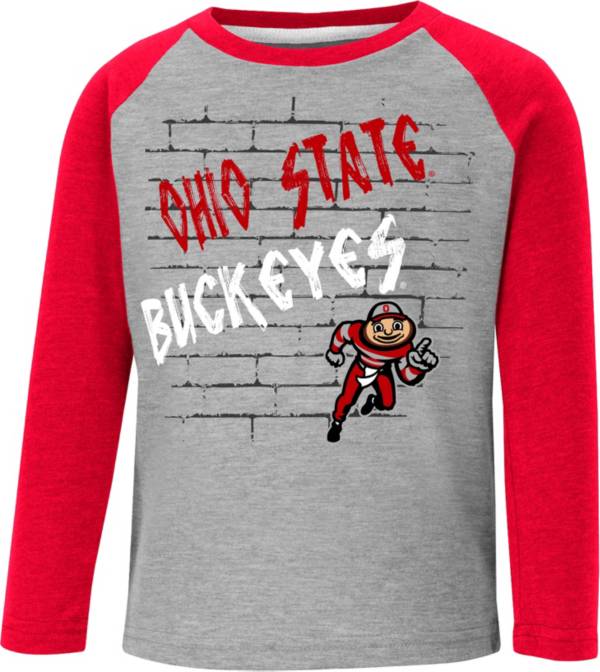Colosseum Toddler Ohio State Buckeyes Gray East End Raglan Longsleeve T-Shirt product image