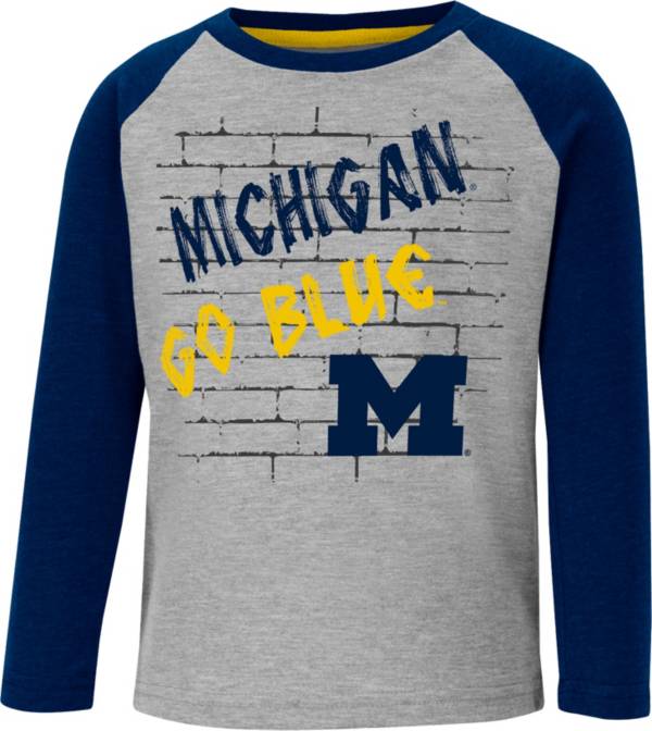 Colosseum Toddler Michigan Wolverines Gray East End Raglan Longsleeve T-Shirt product image