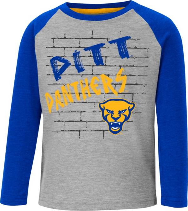 Colosseum Toddler Pitt Panthers Gray East End Raglan Longsleeve T