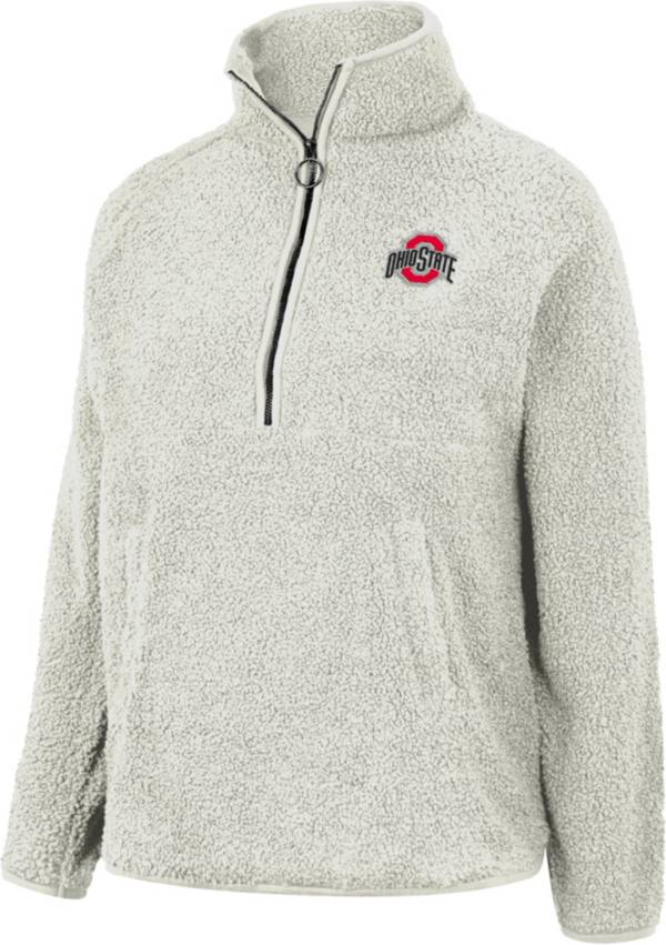 Colosseum Women's Ohio State Buckeyes White Sherpa 1/4 Zip Jacket product image