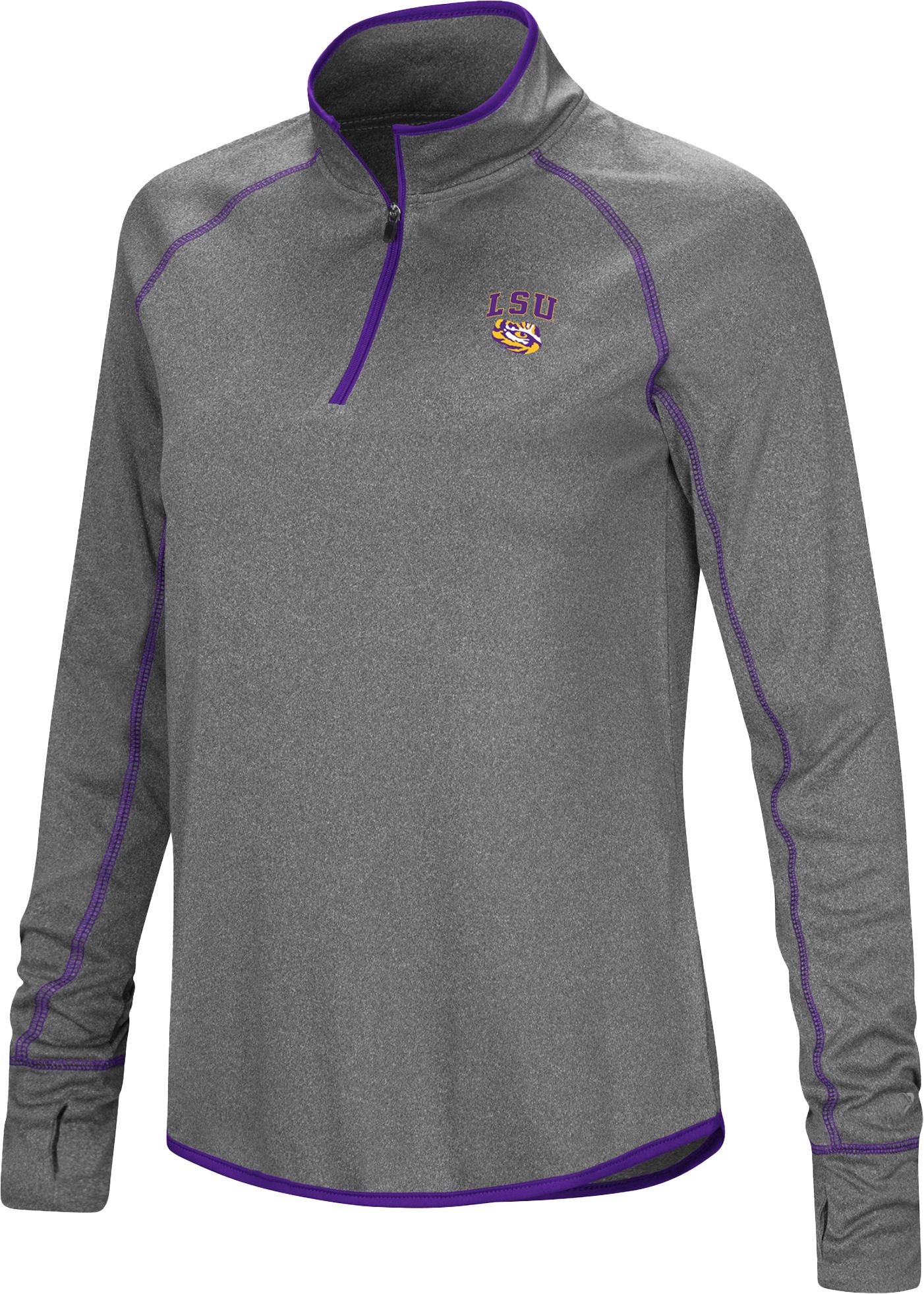 Colosseum Women's LSU Tigers Gray Stingray 1/4 Zip Jacket