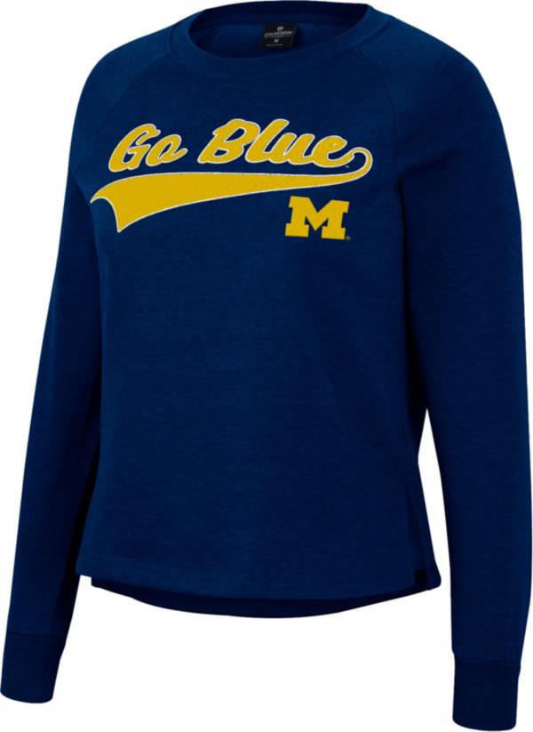 Colosseum Women's Michigan Wolverines Blue Already Did Pullover Sweatshirt product image