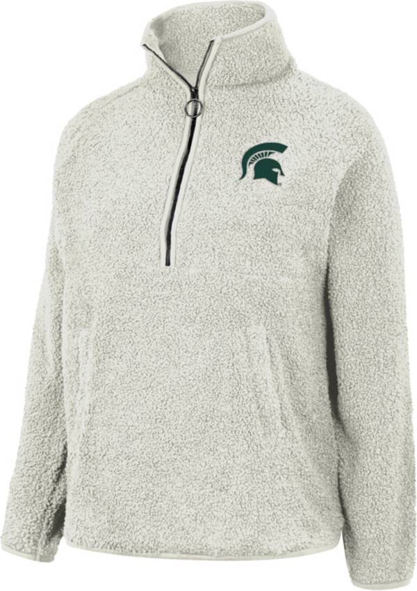 Colosseum Women's Michigan State Spartans White Sherpa 1/4 Zip Jacket product image