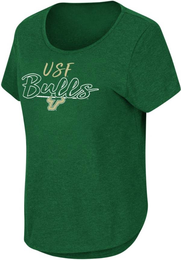 Colosseum Women's South Florida Bulls Green Curved Hem T-Shirt product image