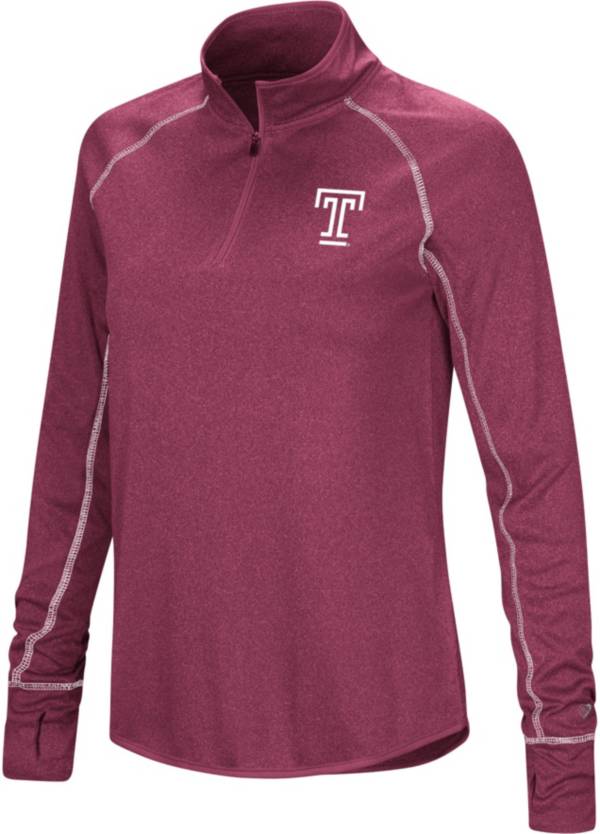 Colosseum Women's Temple Owls Maroon Stingray 1/4 Zip Jacket product image