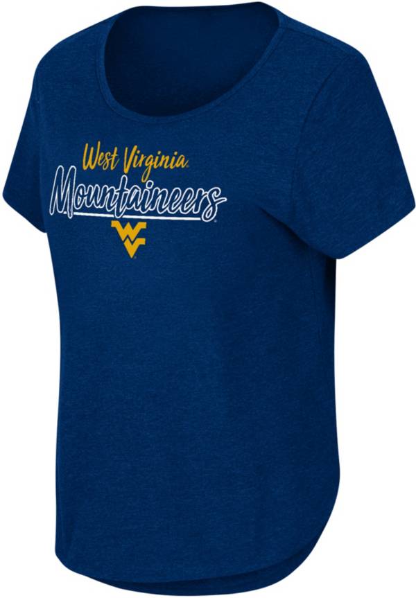 Colosseum Women's West Virginia Mountaineers Blue Curved Hem T-Shirt product image