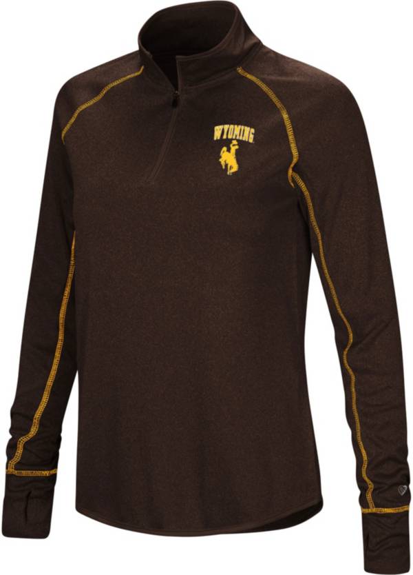 Colosseum Women's Wyoming Cowboys Brown Stingray 1/4 Zip Jacket product image