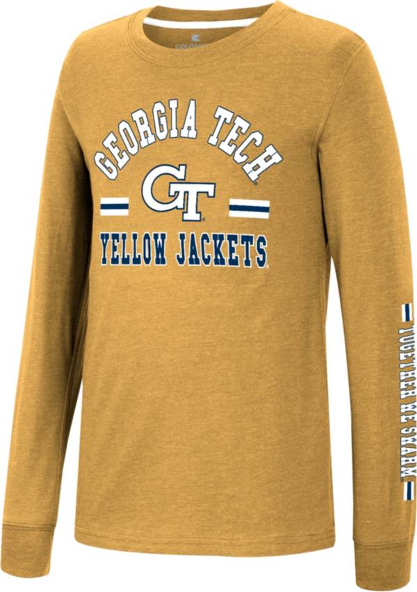 Colosseum Youth Georgia Tech Yellow Jackets Gold Roof Top Longsleeve T-Shirt product image
