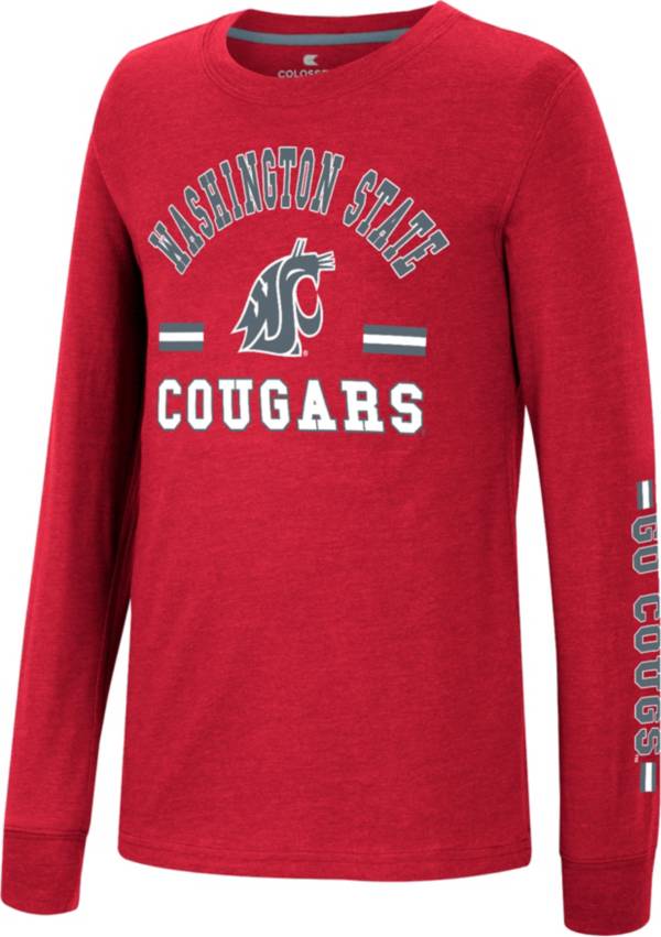 Colosseum Youth Washington State Cougars Crimson Roof Top Longsleeve T-Shirt product image