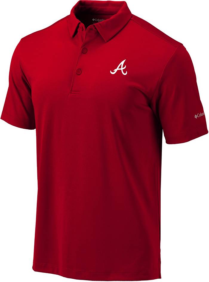 Men's Columbia Red Atlanta Braves Omni-Wick Total Control Polo Size: Extra Large