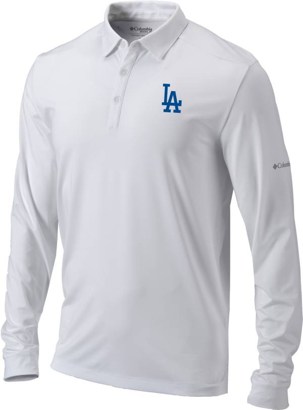 Columbia Men's Los Angeles Dodgers White Pin High Long Sleeve Polo product image