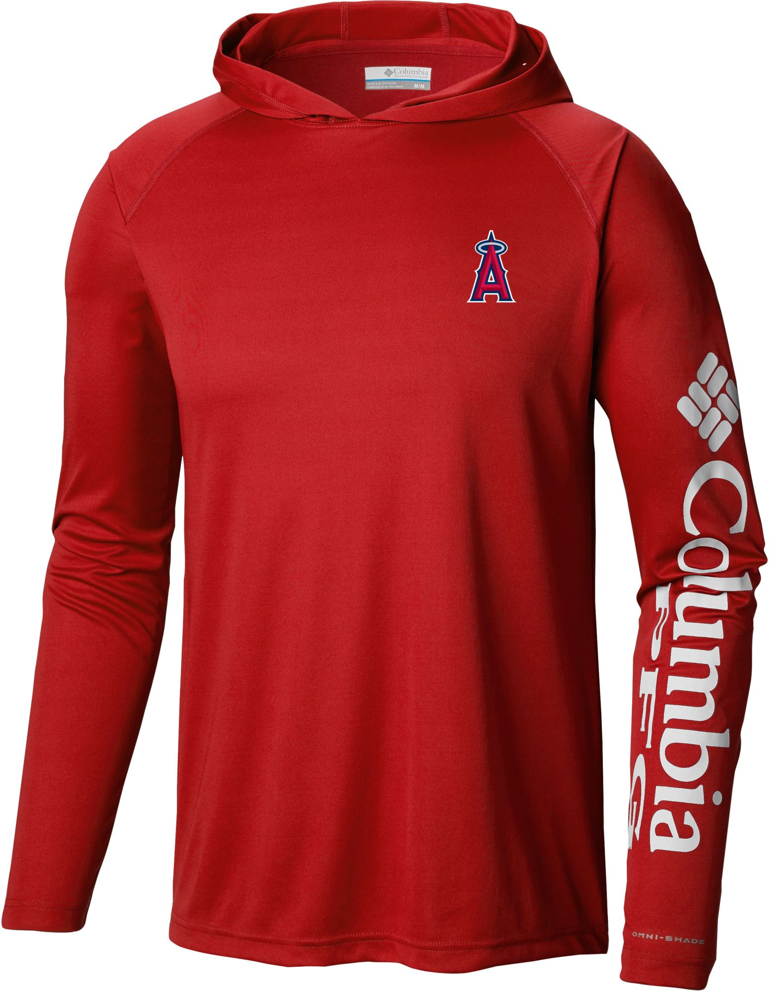 Columbia Men's Los Angeles Angels Red Tackle Pullover Hoodie