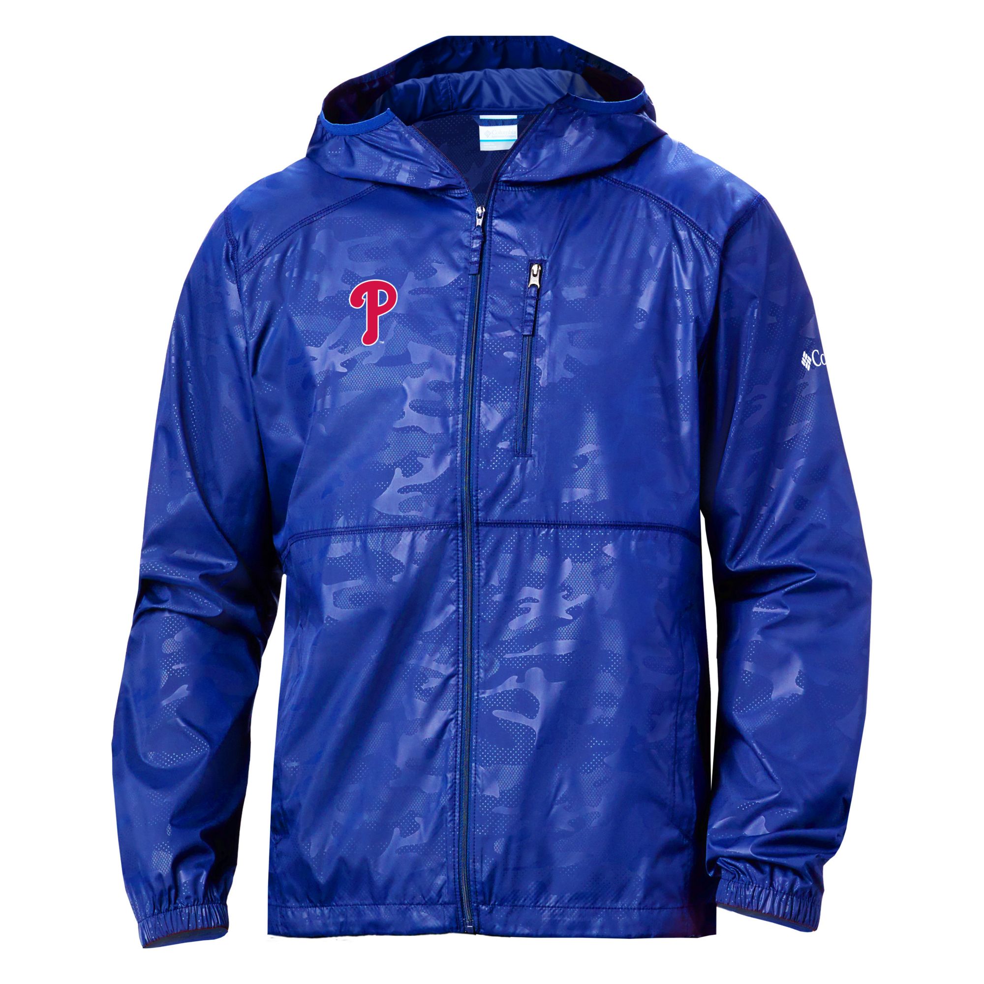 Columbia Men's Philadelphia Phillies Blue Camo Flash Forward Windbreaker