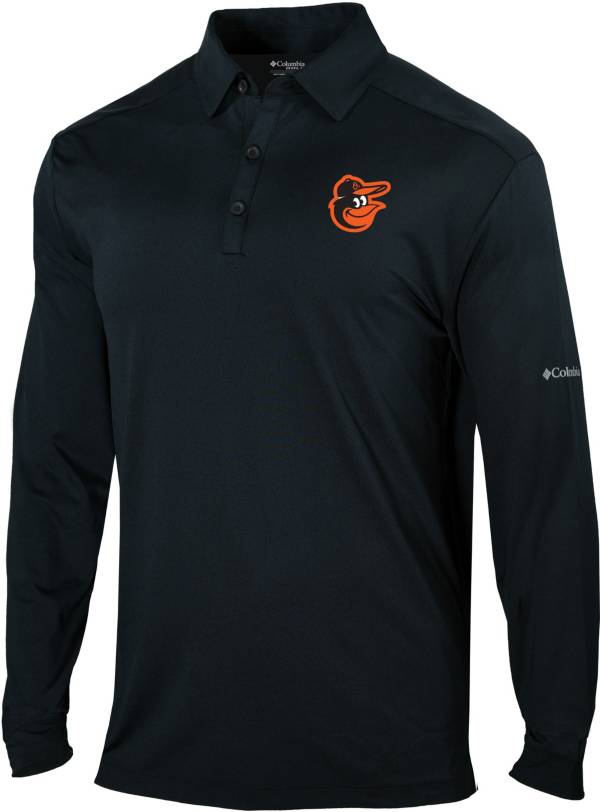 Columbia Men's Baltimore Orioles Black Pin High Long Sleeve Polo product image