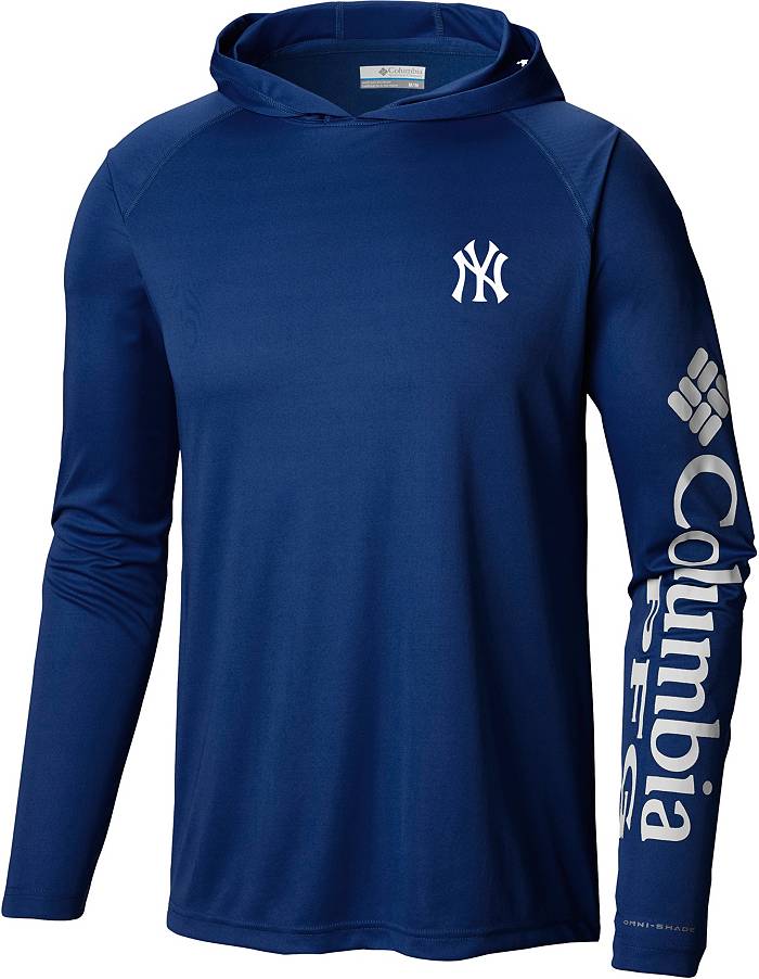 Columbia Men's New York Yankees Navy Tackle Pullover Hoodie