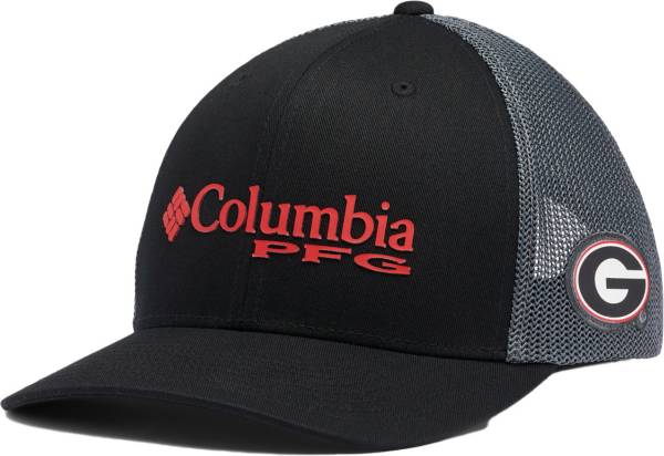 Columbia Men's Georgia Bulldogs Black and Charcoal PFG Mesh Flexfit Hat product image