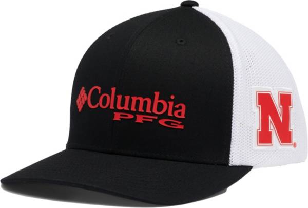 Columbia Men's Nebraska Cornhuskers Black PFG Adustable Hat, product image